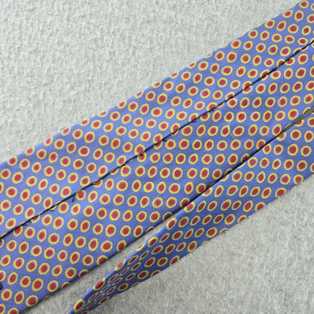J.CREW Tie Mens One Size Purple‎ Geometric 100% Silk Jacquard Necktie USA